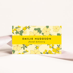 Carte De Visite Fleurs Jaunes, Floral, Fleuriste, Boutique De Fleu