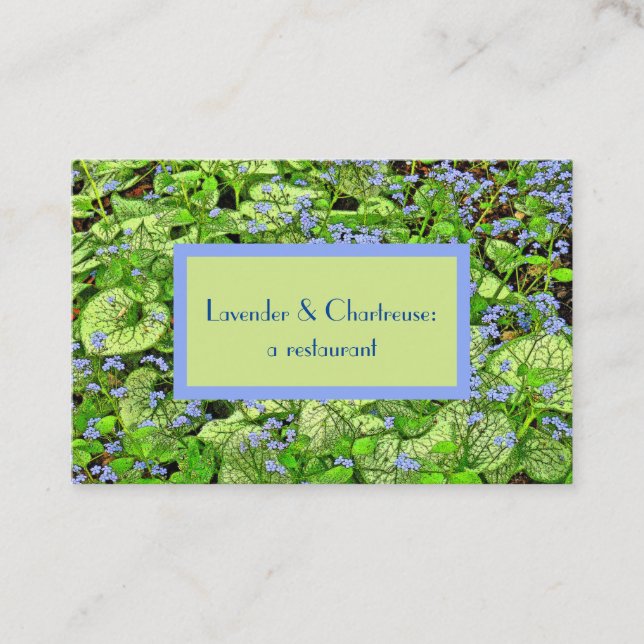 Carte De Visite Fleurs Lavande-Bleue Dainty Chartreuse Foliage Bu (Devant)