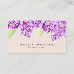 Carte De Visite Fleurs lilas violettes d'aquarelle