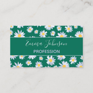 Carte De Visite Fleurs marguerites blanches de classe design botan