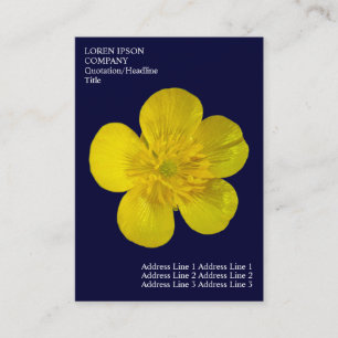 Carte De Visite Fleurs minimales - Beurre - Bleu de marine profond