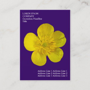 Carte De Visite Fleurs minimales - Beurre - Violet profond