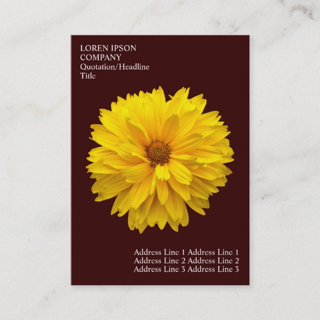 Carte De Visite Fleurs minimales - Chrysanthème - Brown profond (Devant)