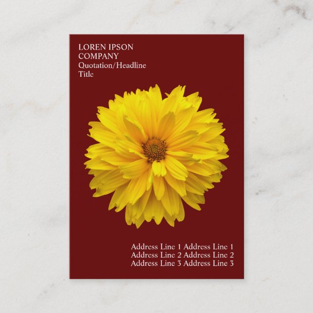 Carte De Visite Fleurs minimales - Chrysanthème - Maroon profond (Devant)