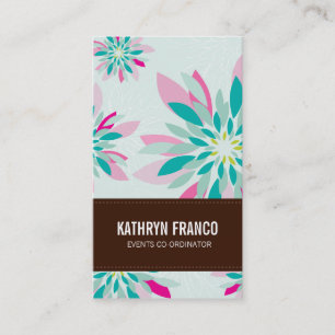 Carte De Visite FLEURS MODERNES CLAIR simple fleur abstraite dahli