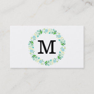 Carte De Visite Fleurs   Monogramme