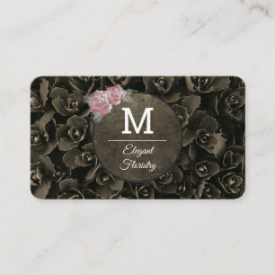 Carte De Visite Fleurs Monogrammes   fleuriste