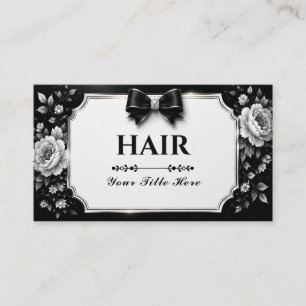 Carte De Visite Fleurs Noir & Blanc Intemporelles