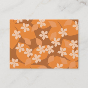 Carte De Visite Fleurs oranges. Rétro modèle floral