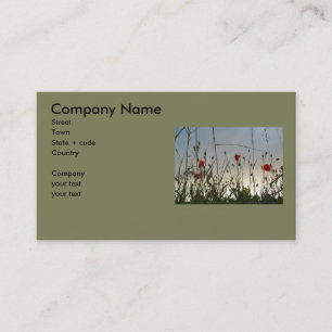 Carte De Visite Fleurs - quatre pavots rouges
