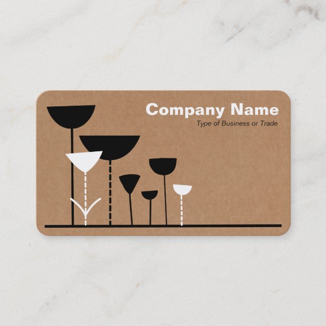 Carte De Visite Fleurs rétro v2 - Arrière - plan de boîte en carto (Devant)