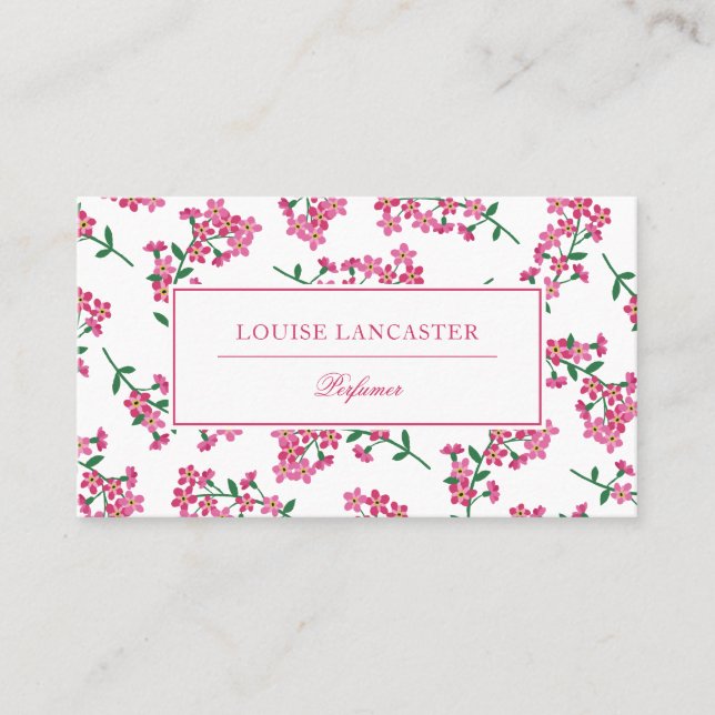 Carte De Visite Fleurs roses douces Motif Floral (Devant)