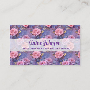 Carte De Visite Fleurs roses et violettes