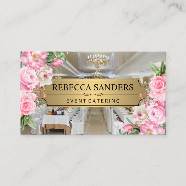 Carte De Visite Fleurs roses | Restauration | Salle des banquets (Devant)