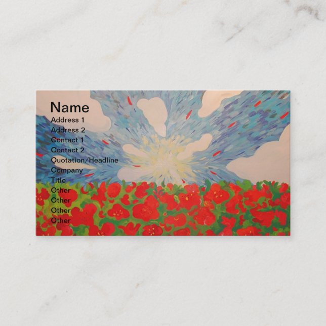 Carte de visite Fleurs rouges (Devant)