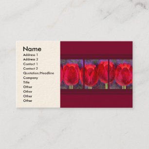Carte De Visite Fleurs rouges de tulipes peignant - multi