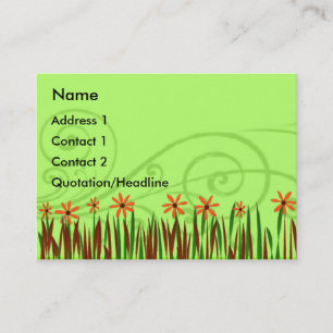 Carte De Visite Fleurs sauvages orange