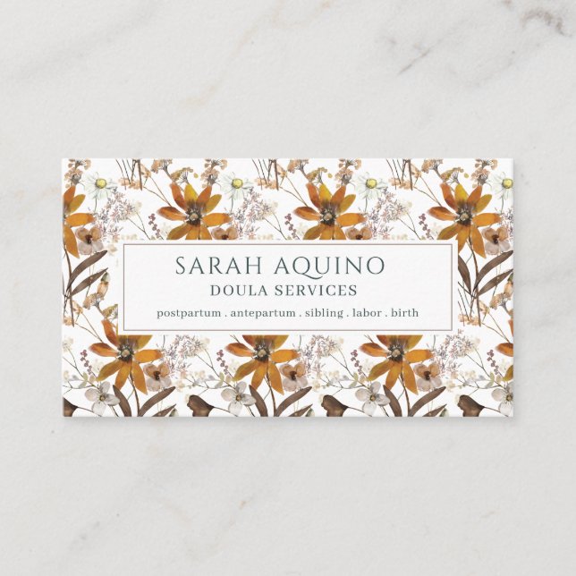 Carte De Visite Fleurs sauvages professionnels Doula Floral Terrac (Devant)