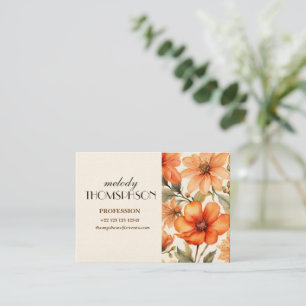 Carte De Visite Fleurs sauvages rouges Aquarelle Art