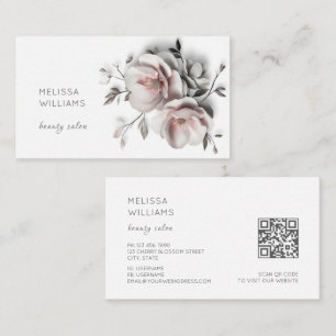 Carte De Visite Fleurs simples blanches en 3D