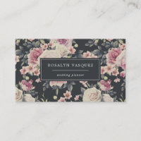 Fleurs Sombres Vintage sur Fond Noir | Signature