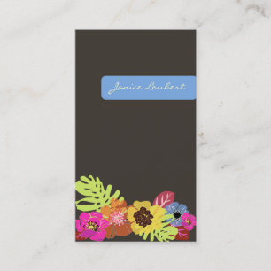 Carte De Visite FLEURS TROPICALES RÉTRO/do-it-yourself ARRIÈRE - P