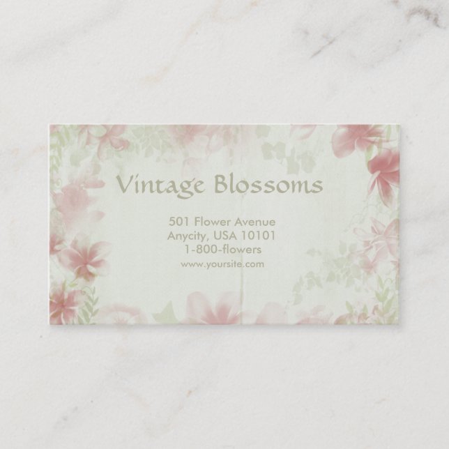 Carte De Visite Fleurs vintages (Devant)