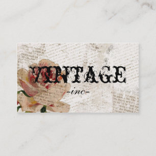 Carte De Visite Fleurs vintages au-dessus de texte affligé