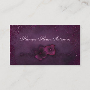 Carte De Visite Fleurs vintages d'étincelle d'aubergine magenta
