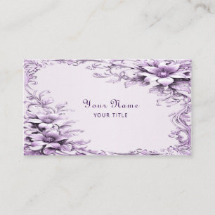Carte de visite Fleurs Violettes Élégantes
