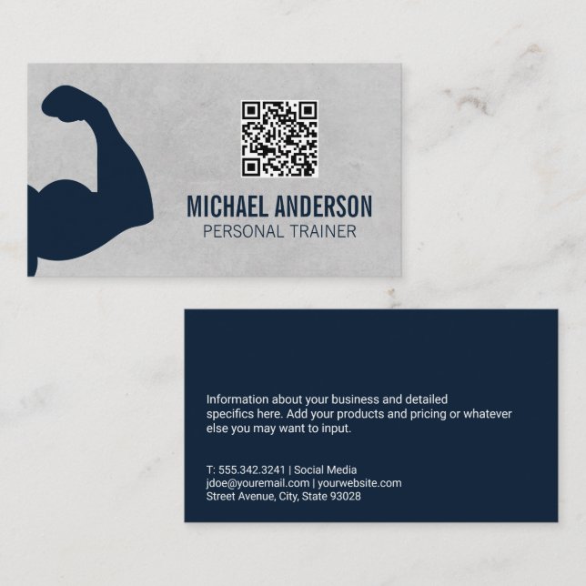 Carte De Visite Flex du bras | Code QR (Devant / Derrière)