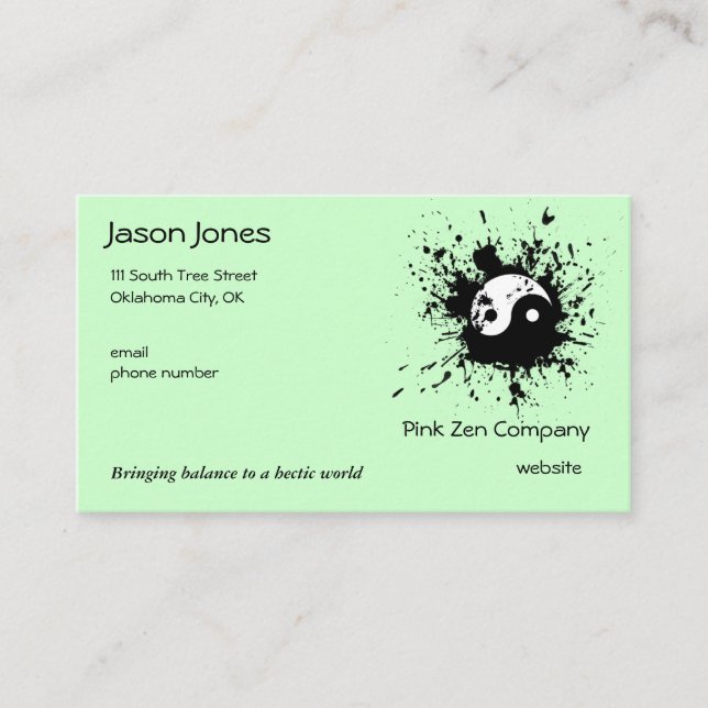 Carte De Visite Floc de Yin-Yang de Paintball ! (Devant)