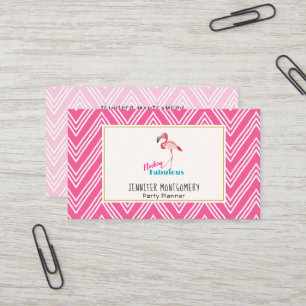 Carte De Visite Flocking Fabulous Typography avec Flamant rose ros