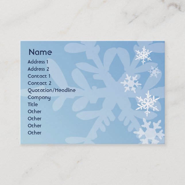 Carte De Visite Flocons de neige - potelés (Devant)