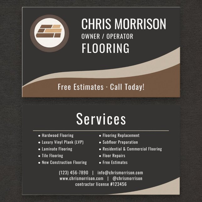 Carte De Visite Flooring Installation Professional (Créateur téléchargé)