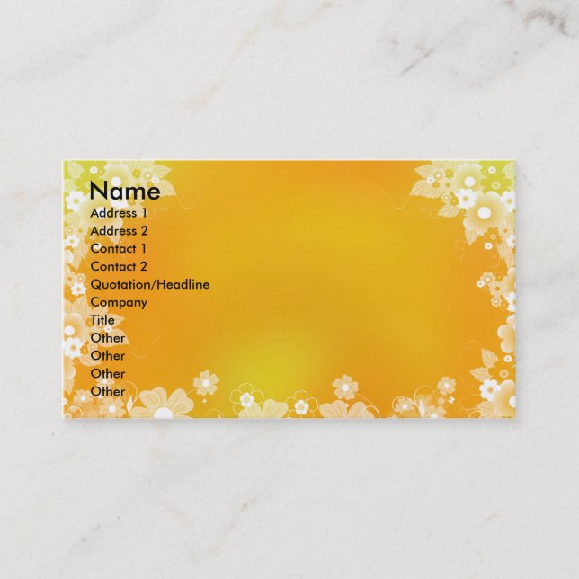 Carte de visite floral (Devant)