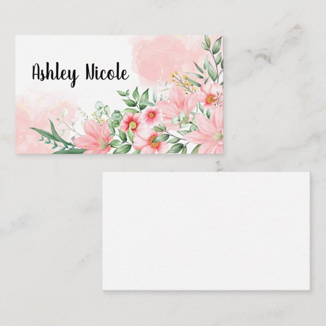 Carte de visite floral (Devant / Derrière)