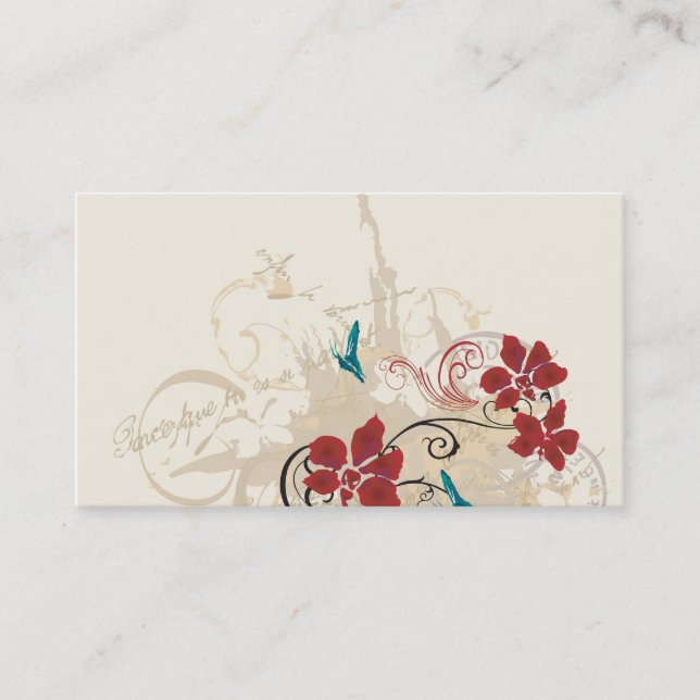Carte de visite floral (Devant)