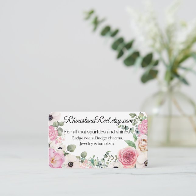 carte de visite floral (Debout devant)
