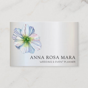 Carte De Visite *~* Floral Arc-en-ciel blanc Anémone code QR