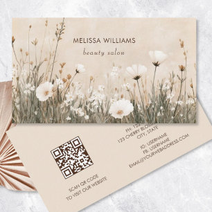Carte De Visite Floral beige