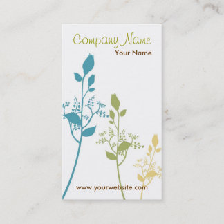 Carte de visite floral (blanc/vert)