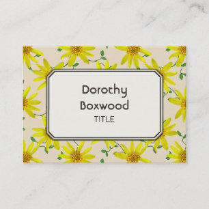 Carte De Visite Floral Botanical Jaune Fleurs sauvages personnalis
