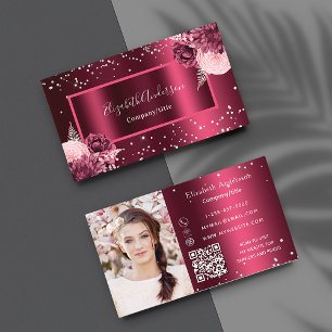 Carte De Visite Floral Bourgogne photo code QR