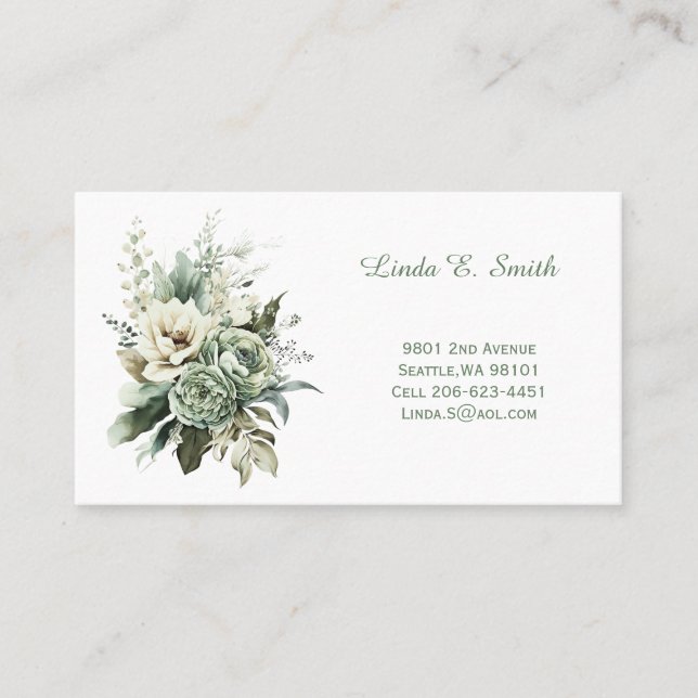 Carte de visite Floral Classique (Devant)