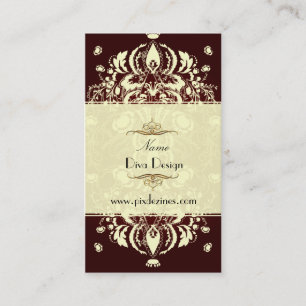 Carte de visite Floral Damask Crimson rouge