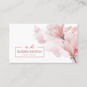 Carte De Visite Floral d'aquarelle moderne