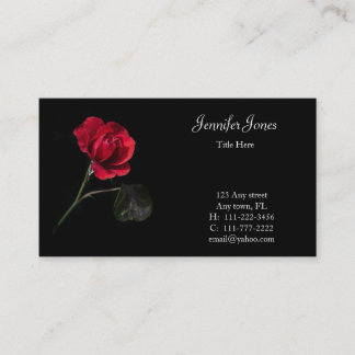 Carte de visite floral de rose rouge
