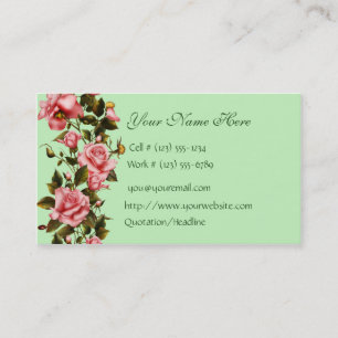 Carte de visite floral de roses de magasin