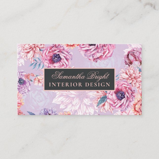 Carte de visite floral délicieux minimal (Devant)